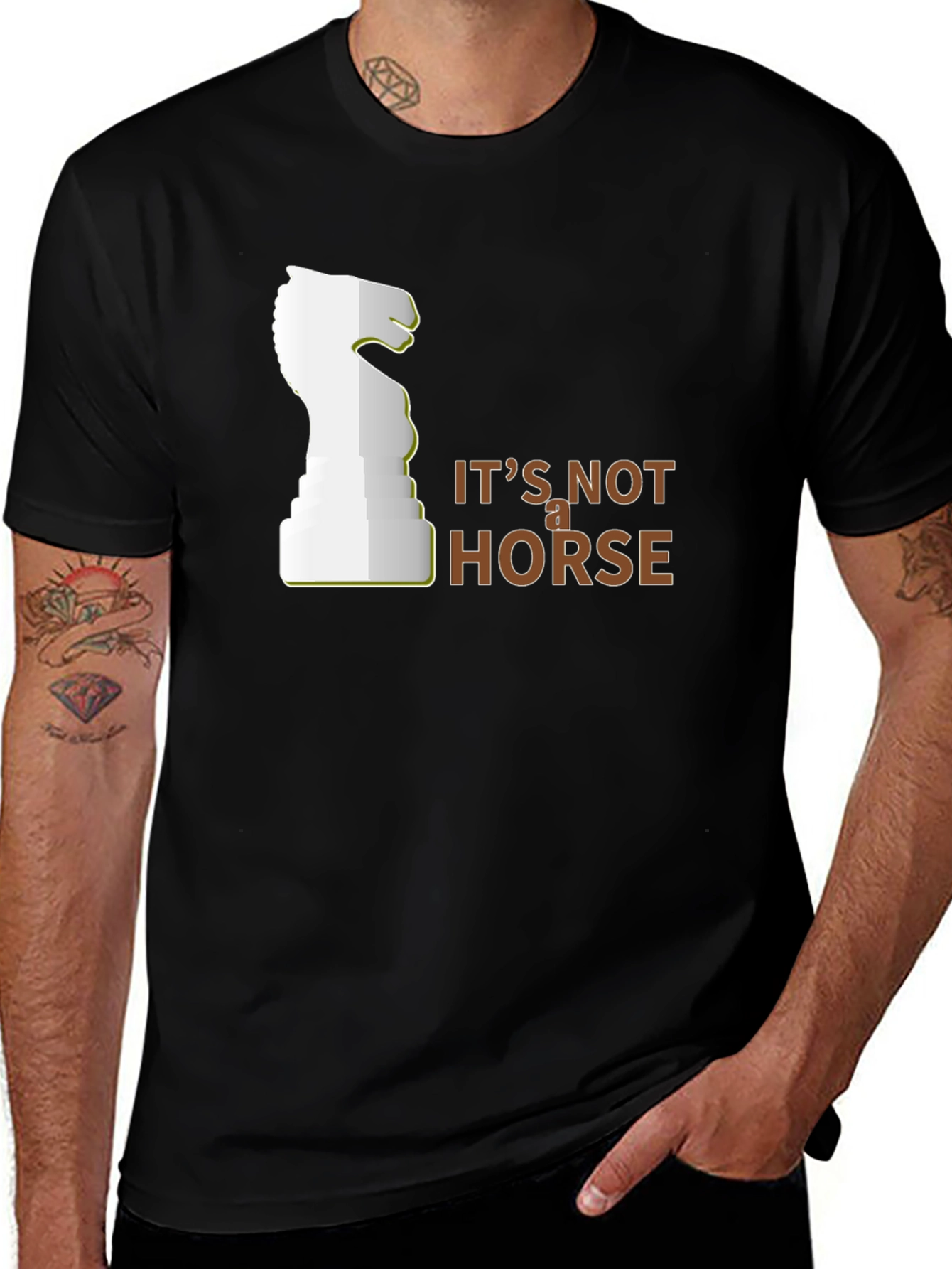 Variant 2 of It's Not a Horse T-Shirt - Chess Knight Graphic Tee