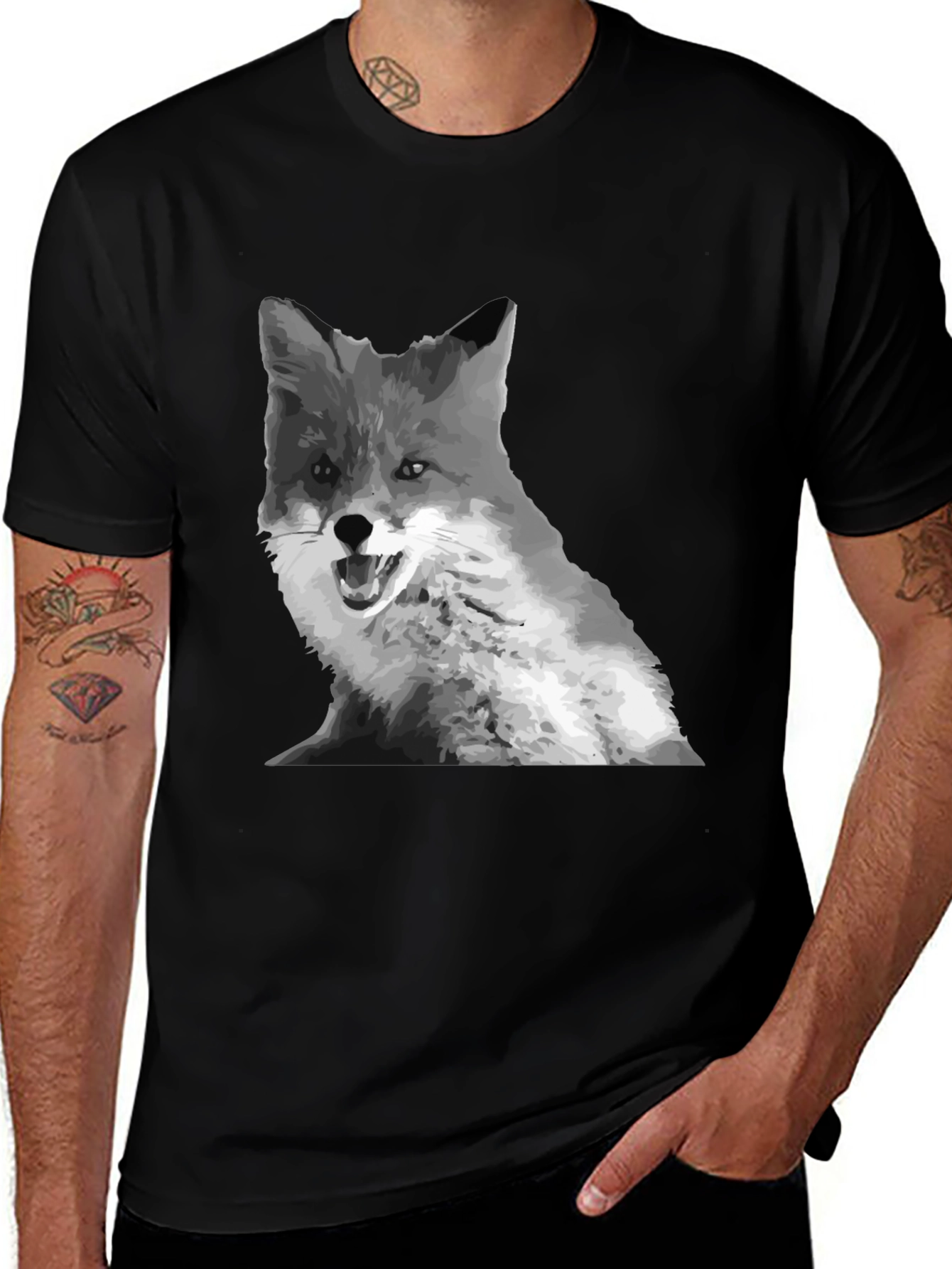 Variant 11 of Fox Graphic Print Crew Neck T-Shirt