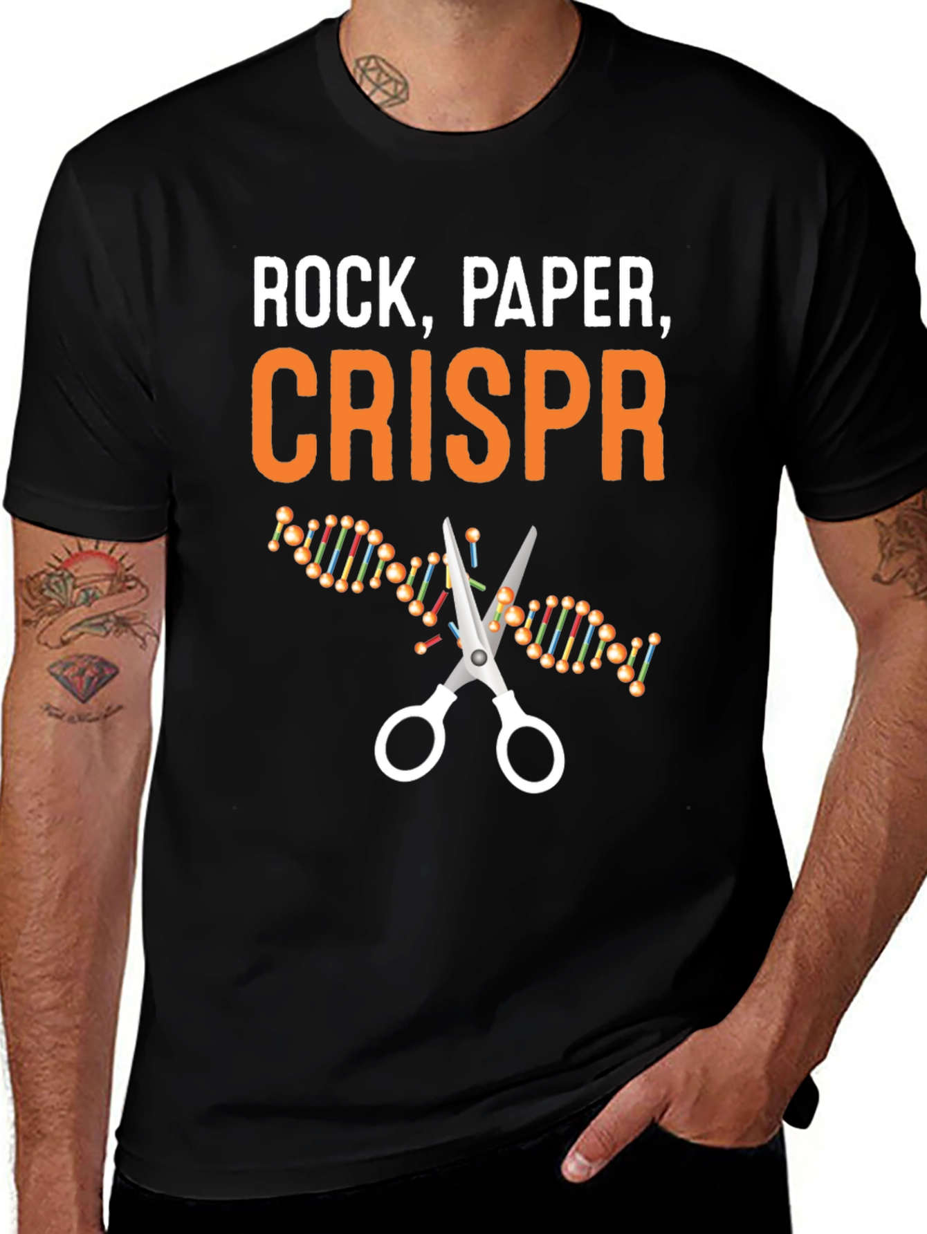 Rock Paper CRISPR T-Shirt - Science Humor Tee