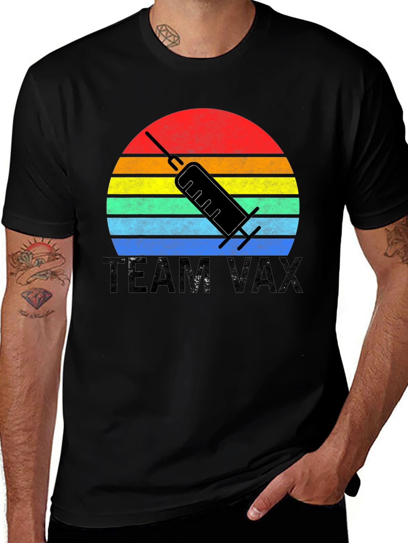 Variant 11 of Team Vax Retro Sunset T-Shirt