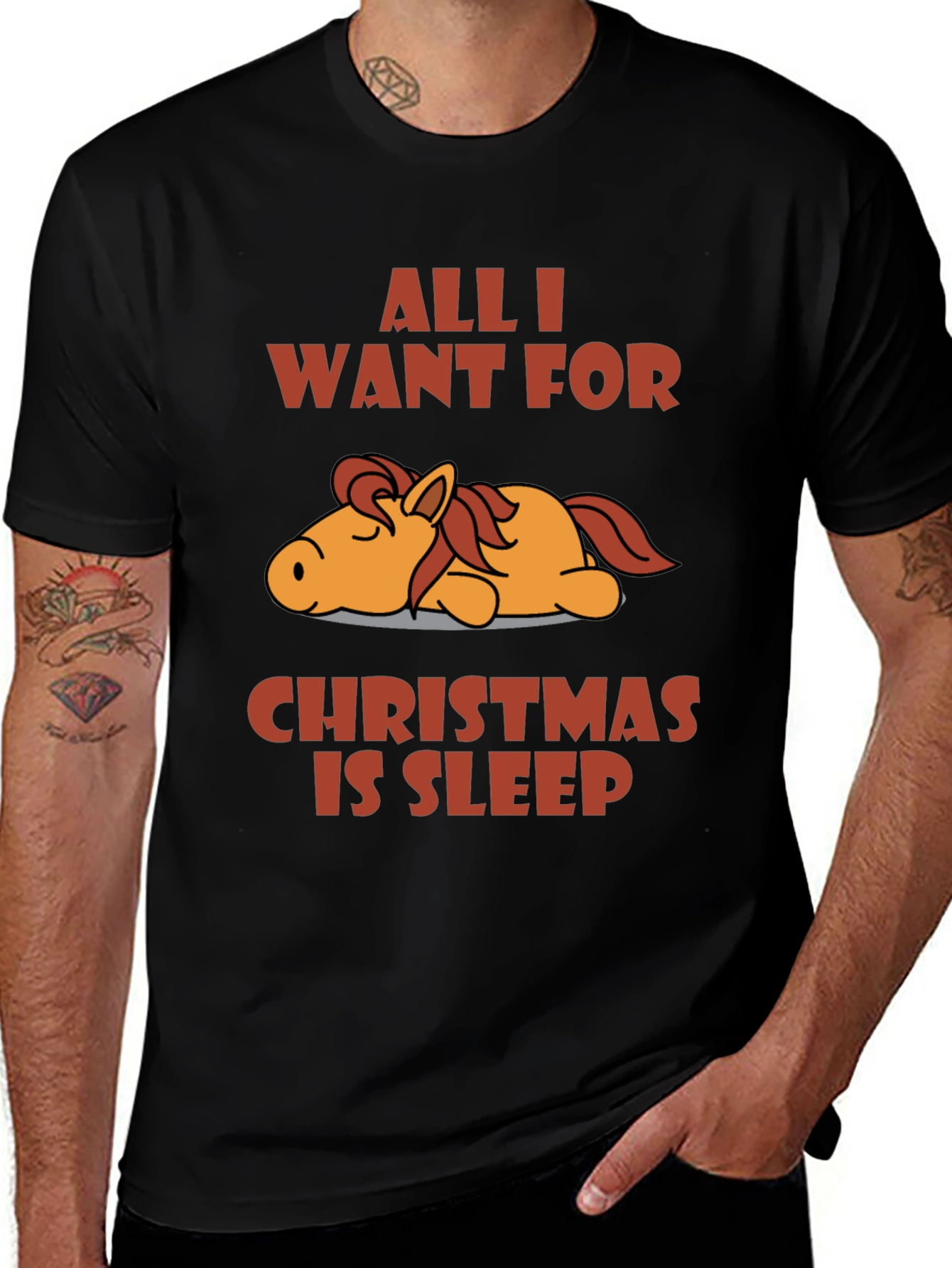 Variant 9 of Sleepy Horse Christmas T-Shirt