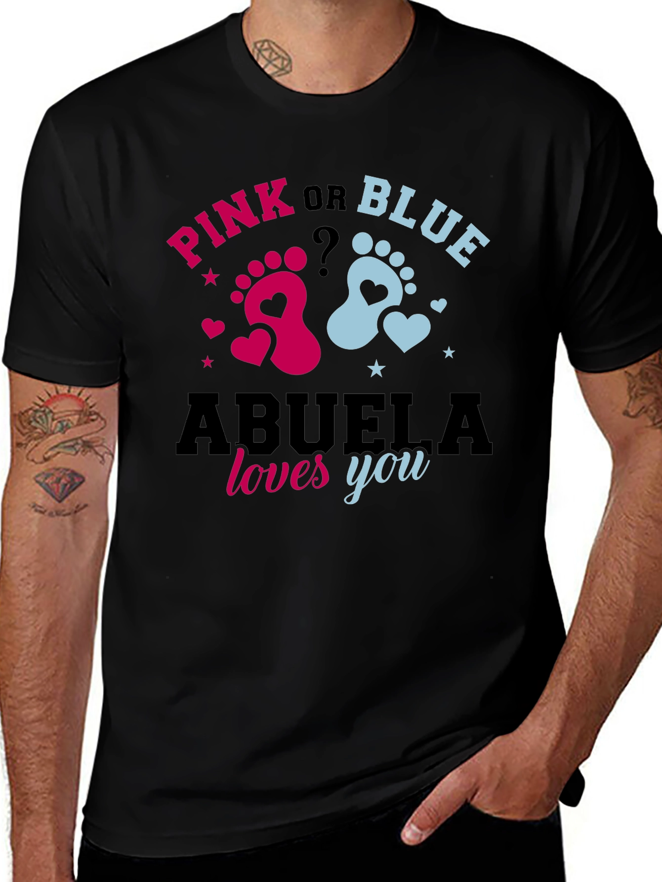Variant 14 of Pink or Blue Abuela Loves You Gender Reveal T-Shirt