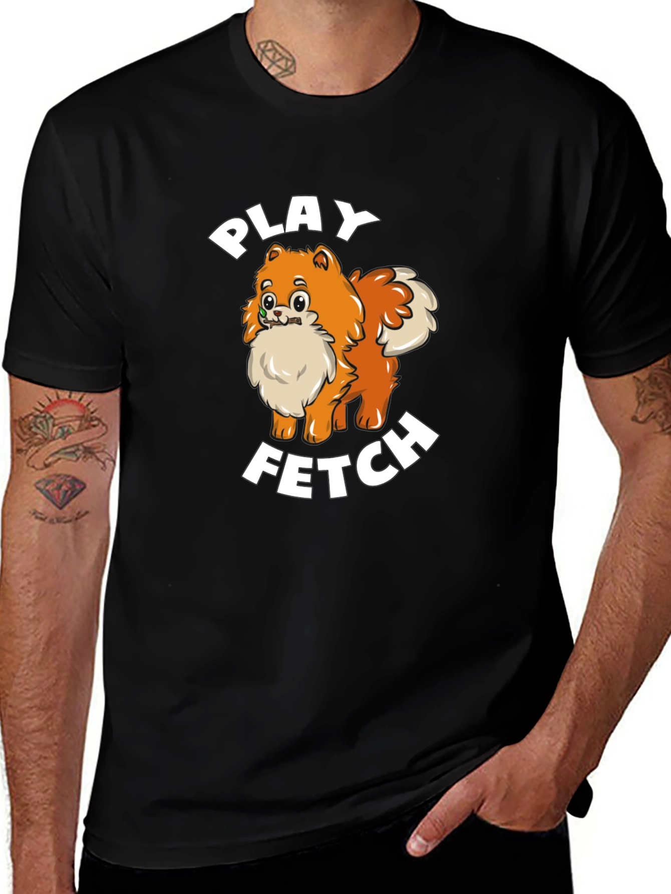 Play Fetch Pomeranian T-Shirt - Dog Lover Gift