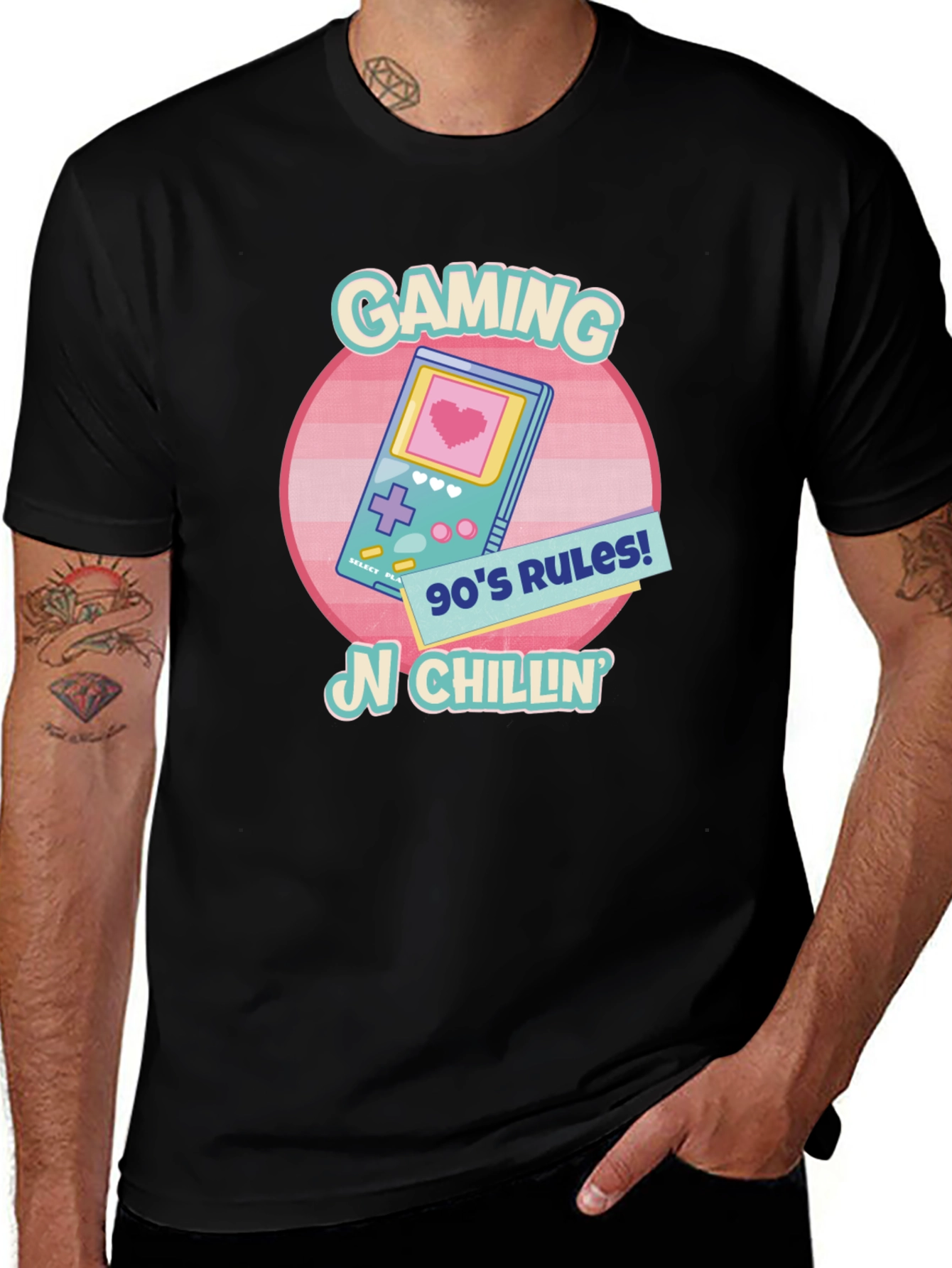 Variant 8 of Gaming N Chillin' 90's Rules Graphic T-Shirt