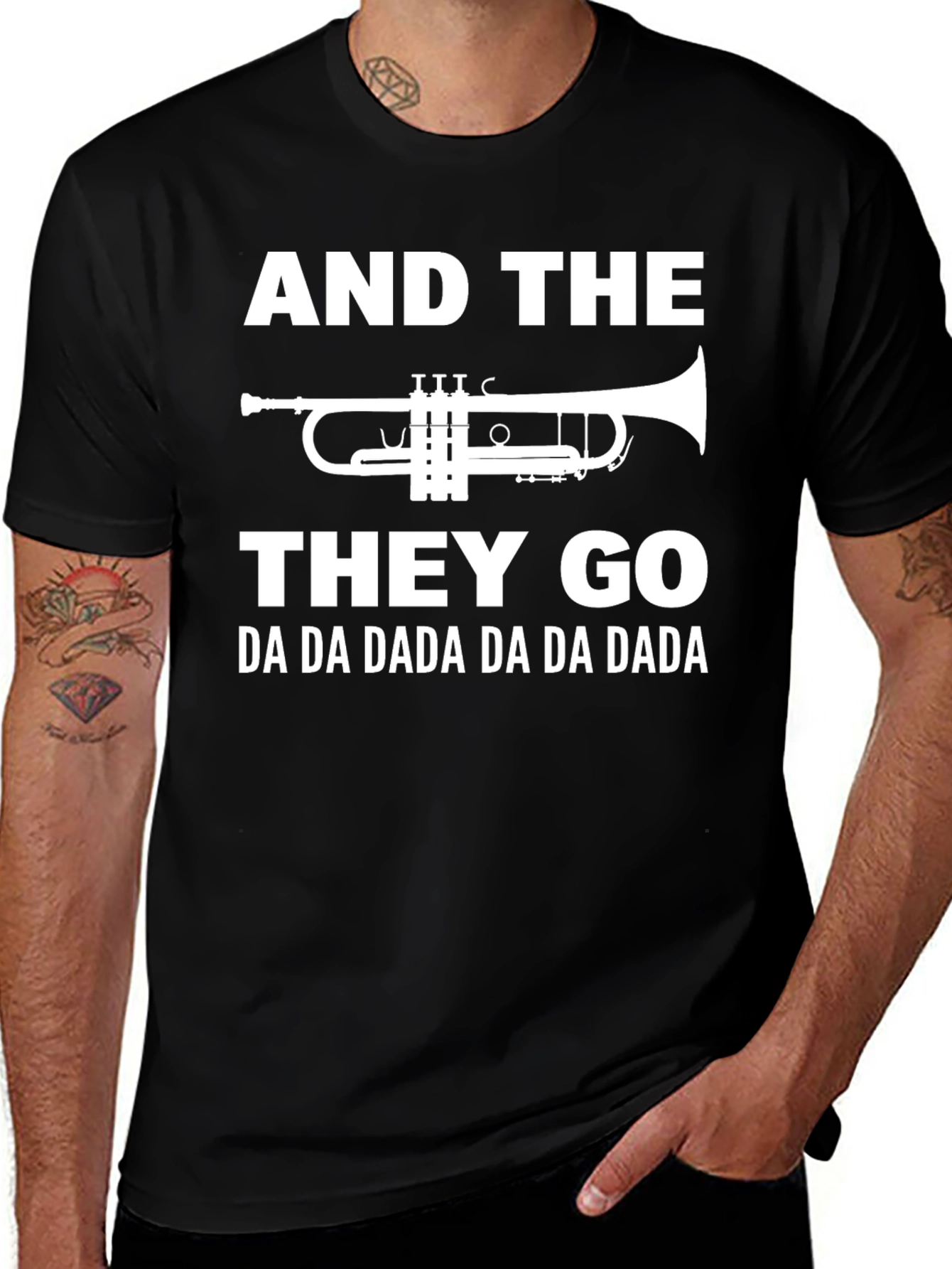 Variant 18 of Music Lover Trumpet Graphic Tee - 'And the They Go'