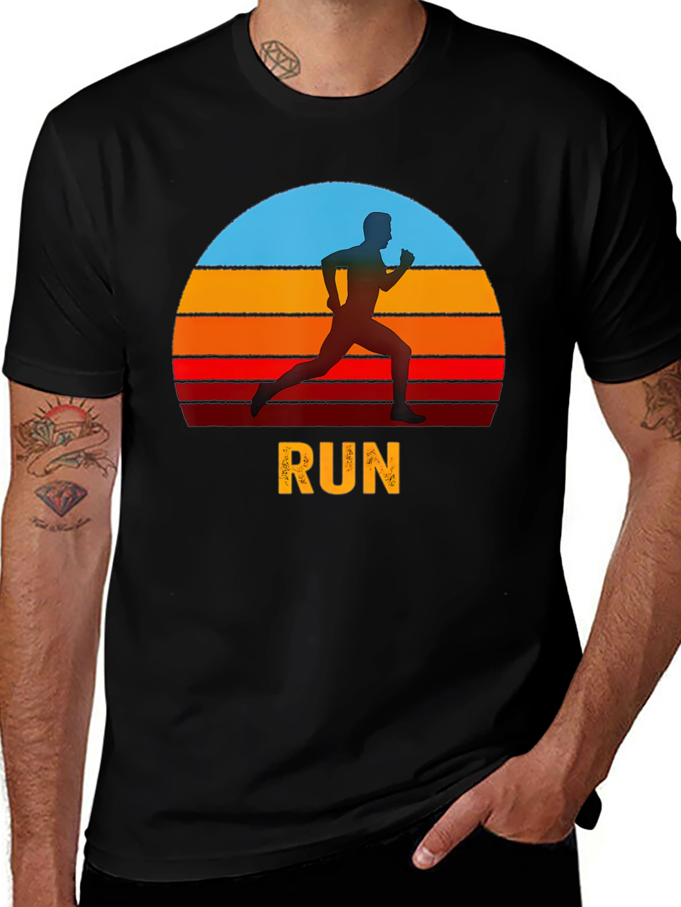 Variant 6 of Retro Run T-Shirt - Silhouette Design