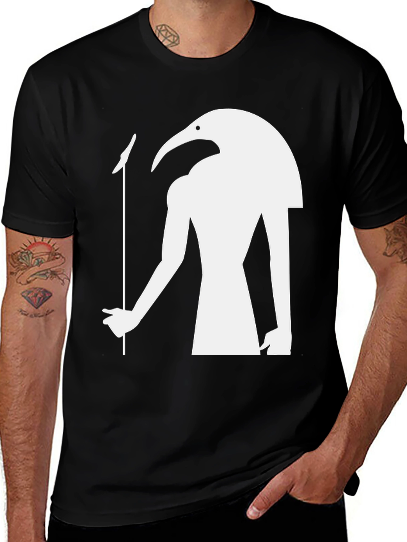 Thoth Egyptian God Graphic Tee - Unisex Black T-Shirt