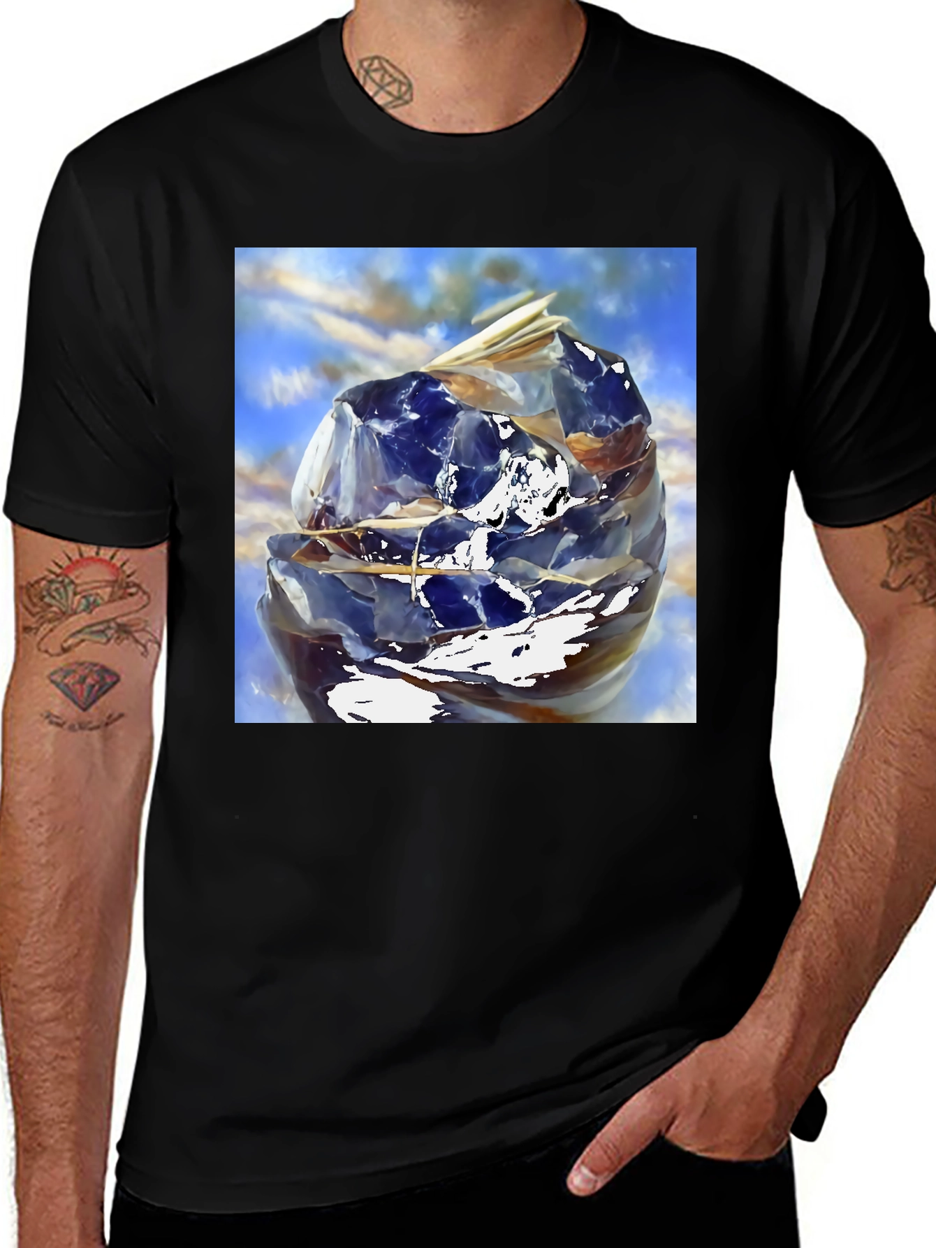 Variant 29 of Abstract Crystal Art T-Shirt - Modern Graphic Tee