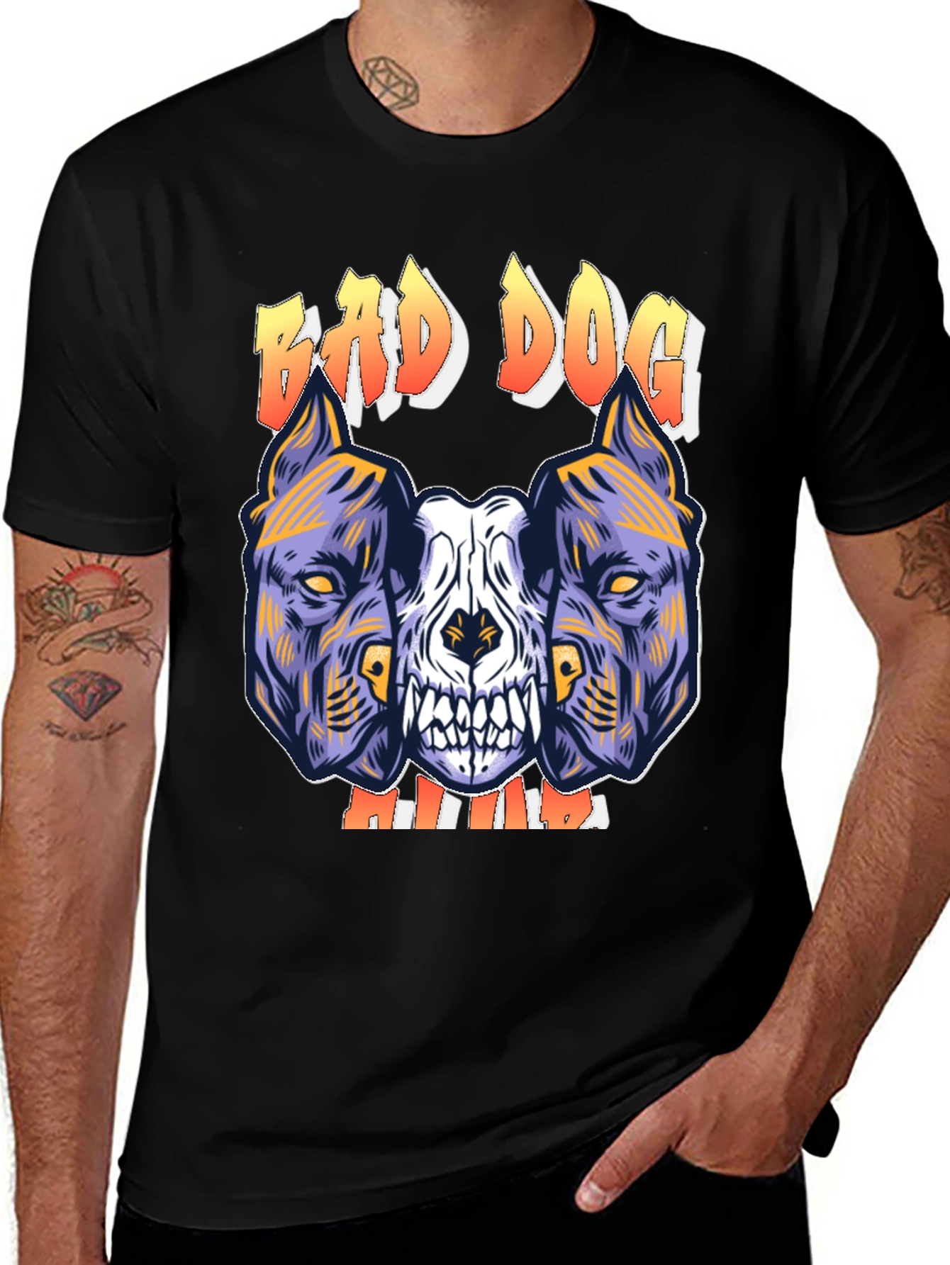 Bad Dog Graphic Tee - Men's Black T-Shirt