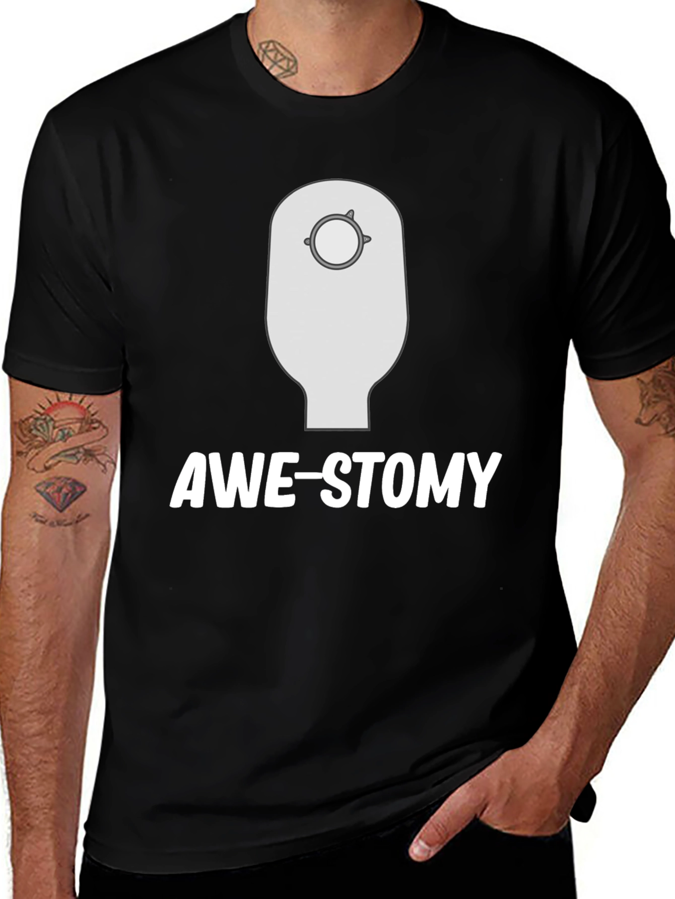 Variant 3 of Awe-Stomy Novelty T-Shirt - Black