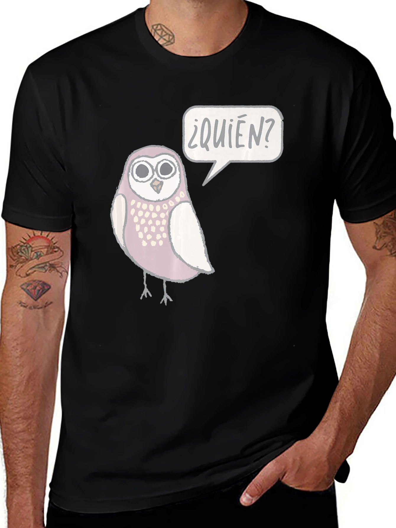 Variant 22 of Funny Owl T-Shirt - Who?