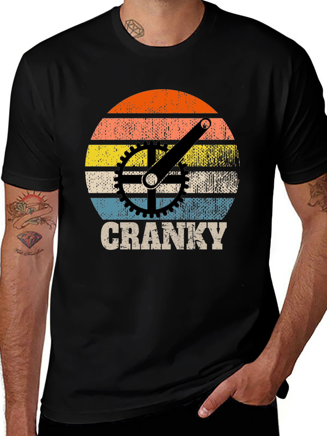 Variant 13 of Cranky Biker T-Shirt: Vintage Style Cycling Apparel
