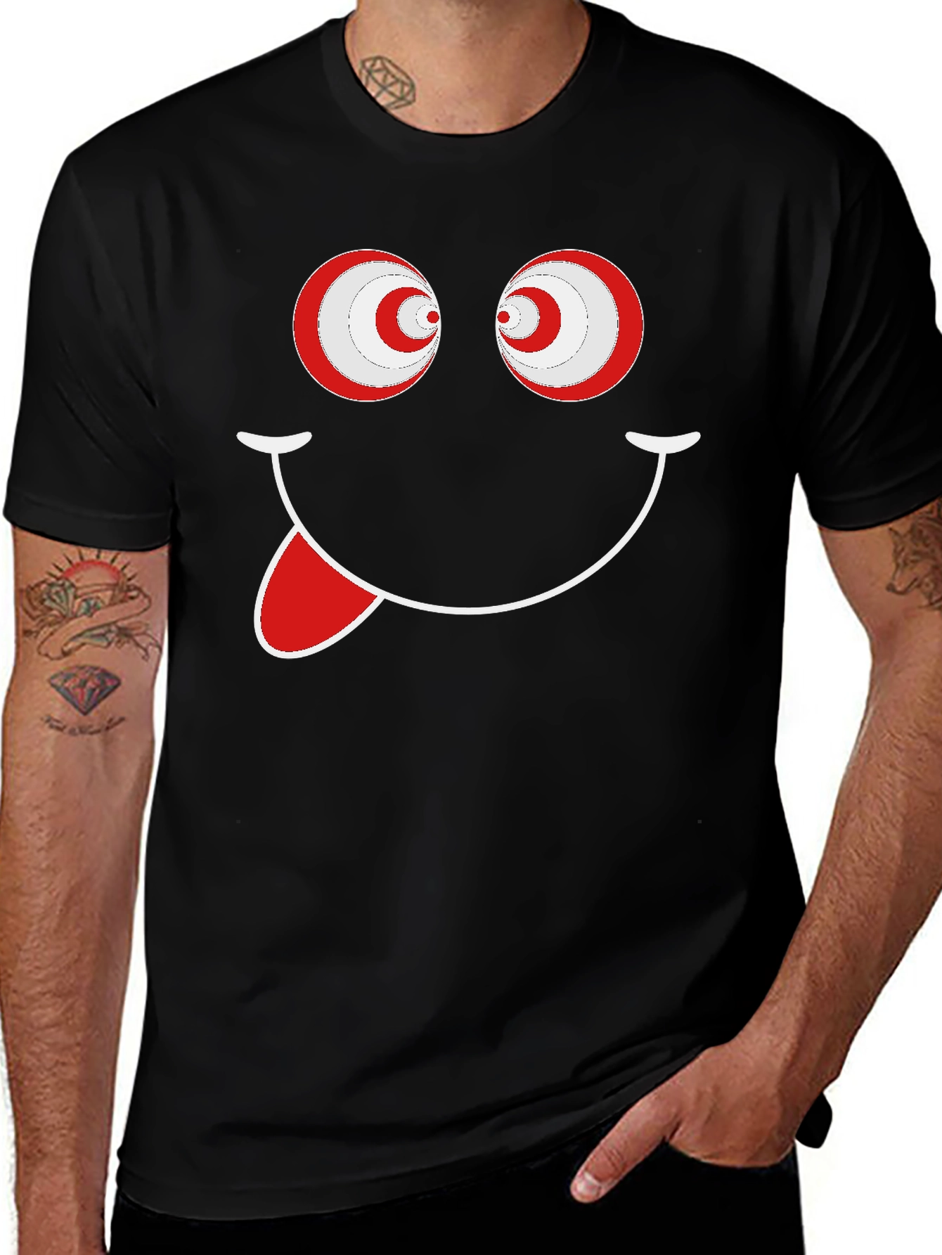 Variant 23 of Crazy Eyes Smiley Face T-Shirt