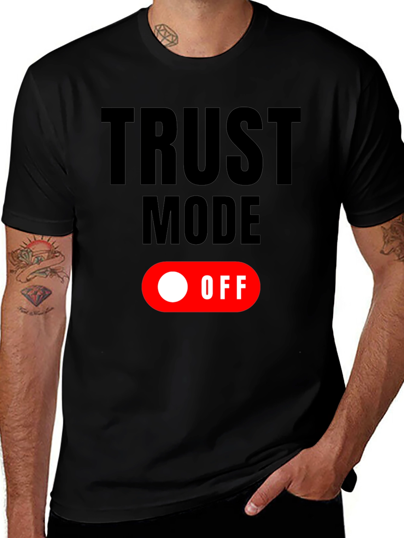 Black Trust Mode: OFF Graphic T-Shirt - Black main image