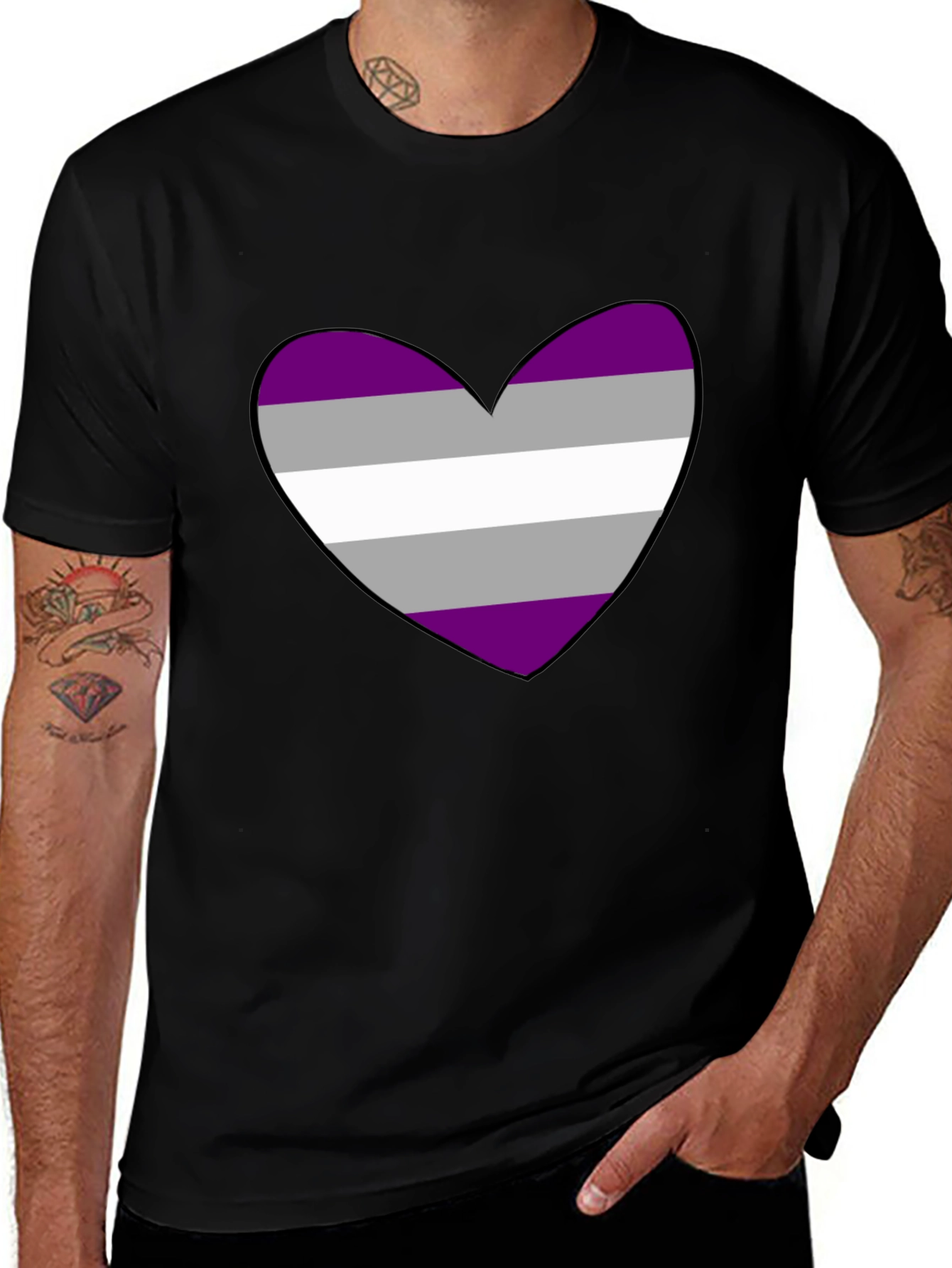 Variant 4 of Asexual Pride Heart T-Shirt