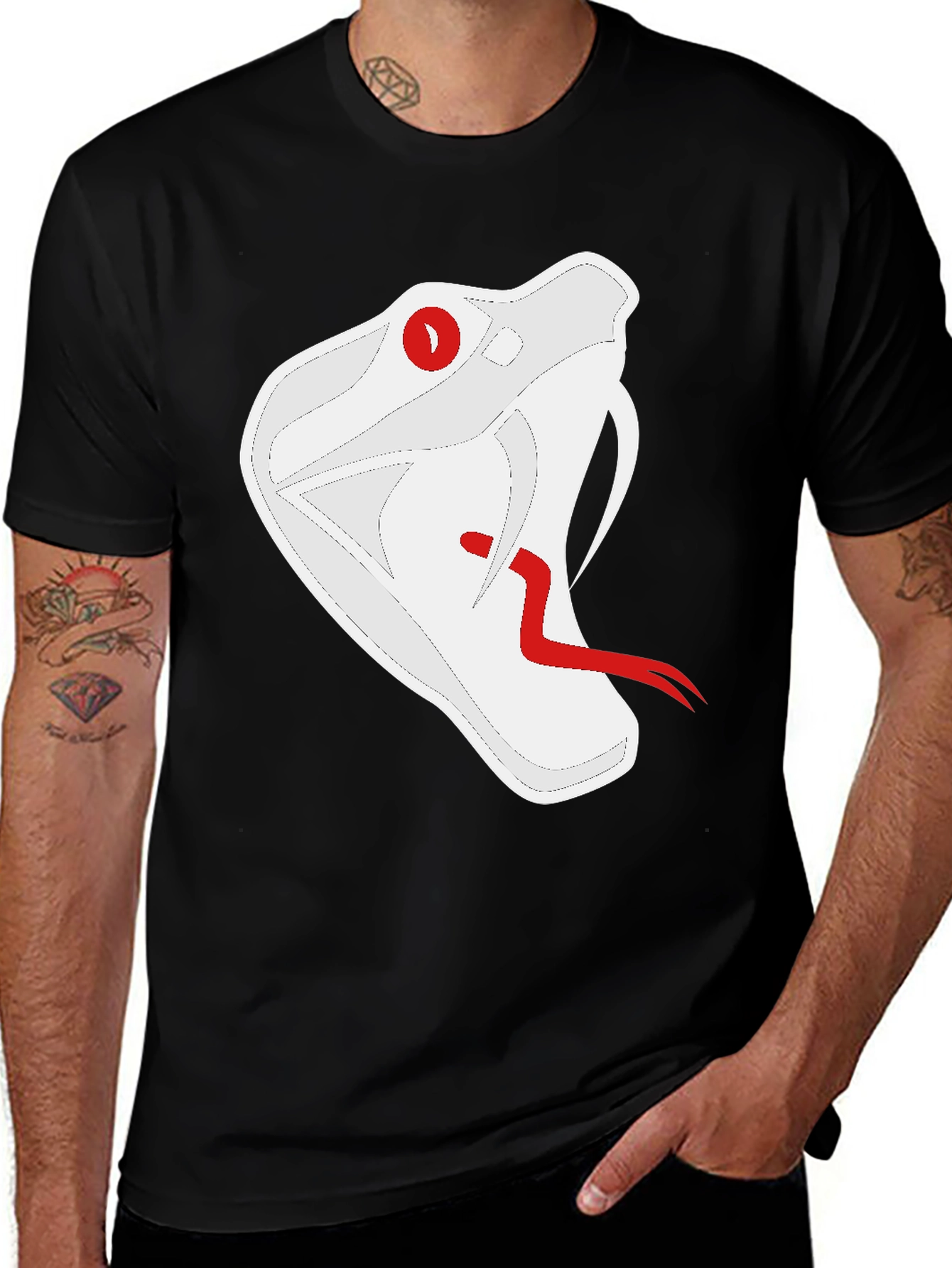 Variant 26 of Snake T-Shirt - Black Graphic Tee