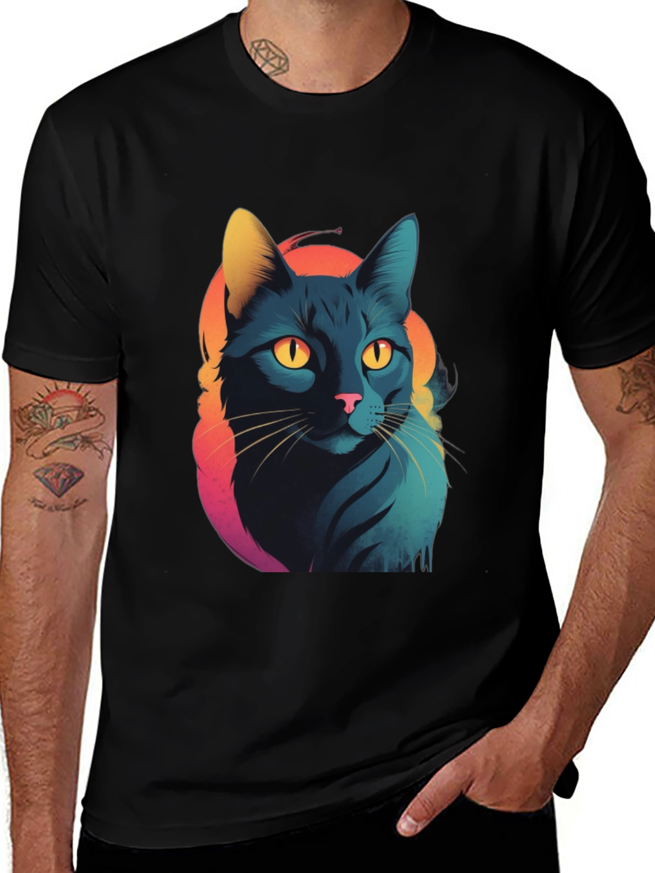 Variant 18 of Cool Cat Graphic Tee - Unique Design