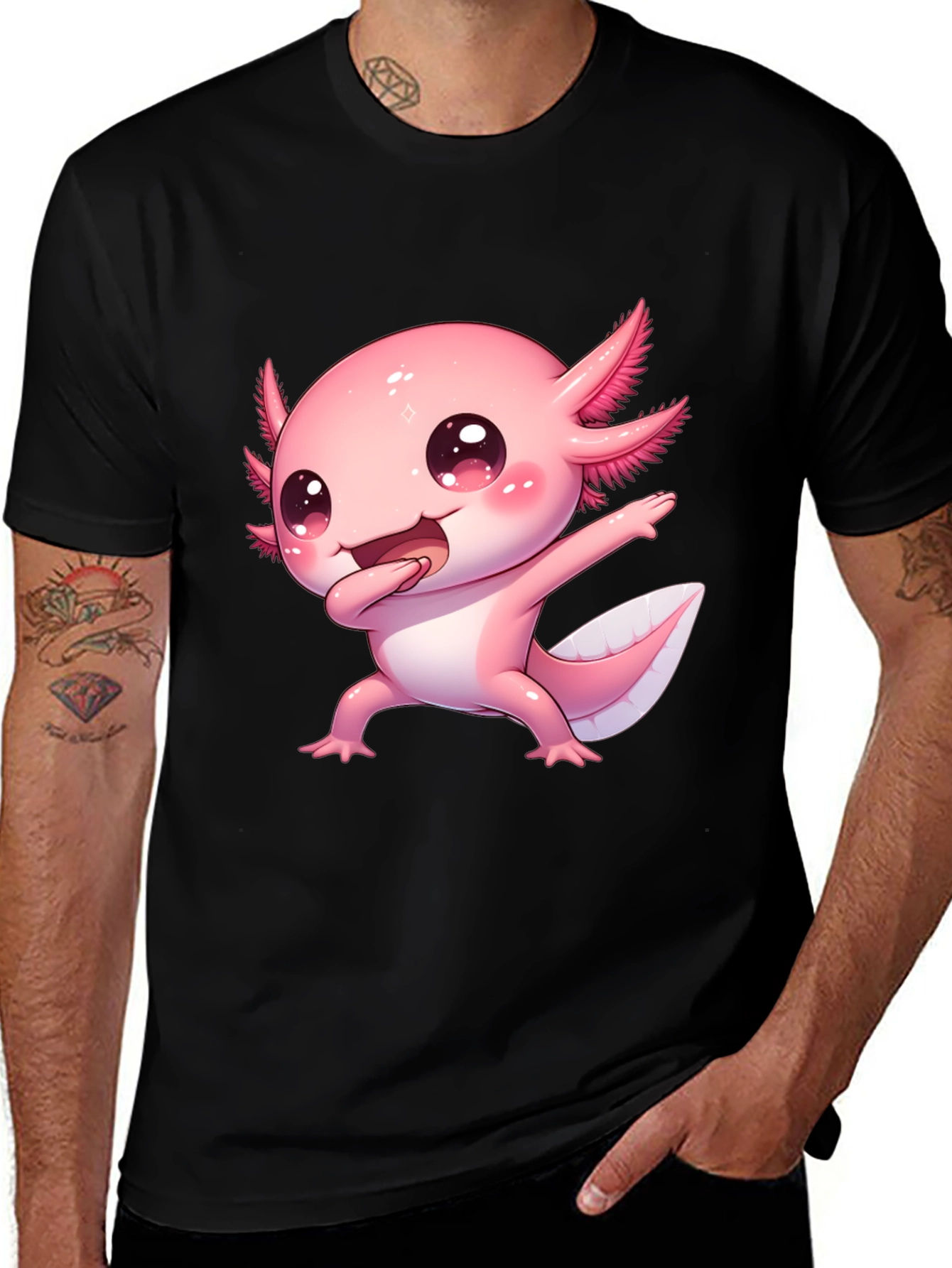 Variant 3 of Cute Cartoon Axolotl Graphic Tee