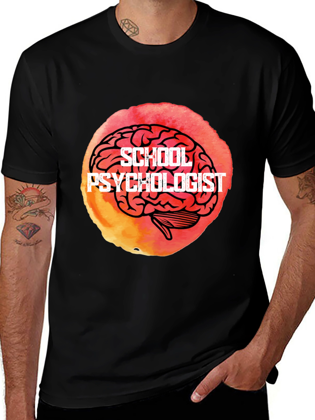 School Psychologist Brain Graphic Tee - Unique Gift Idea