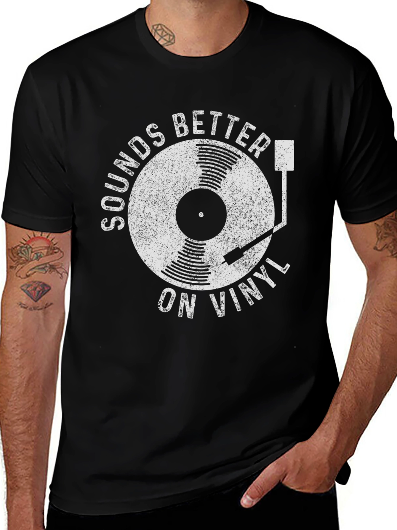 Variant 18 of Sounds Better on Vinyl Black T-Shirt
