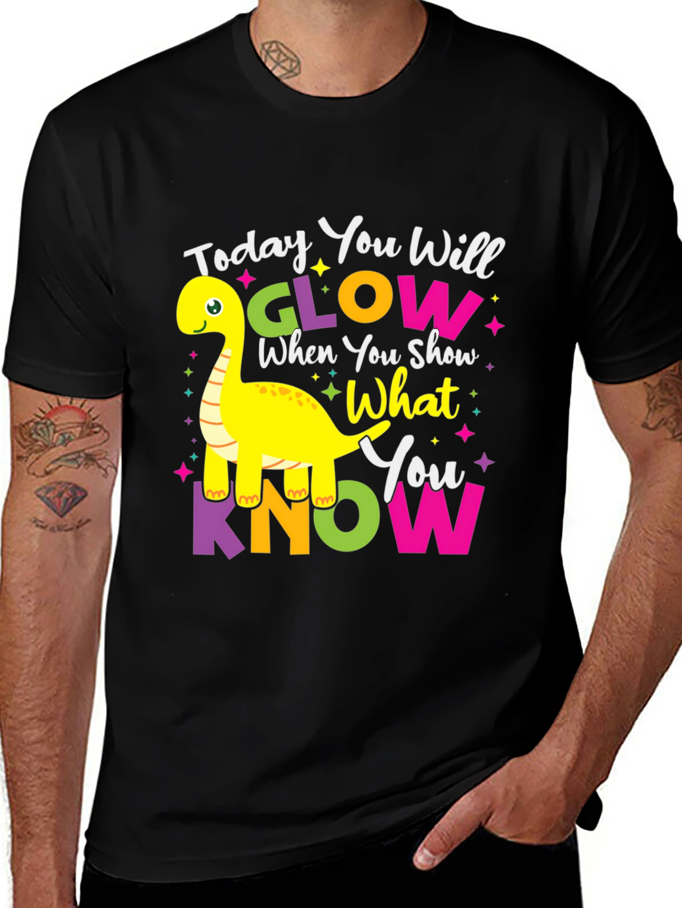 Variant 24 of Glow When You Show What You Know Dinosaur Tee
