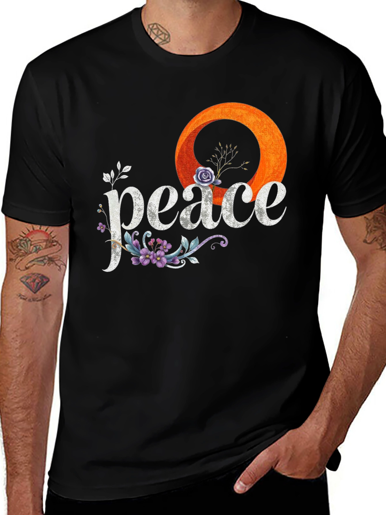 Peace Floral Graphic Tee - Stylish Comfort