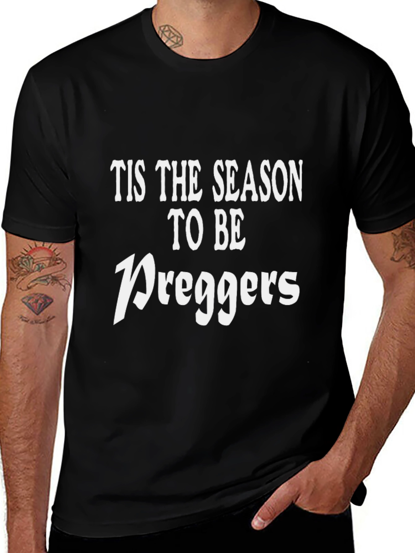 Variant 25 of Tis the Season to Be Preggers Funny T-Shirt