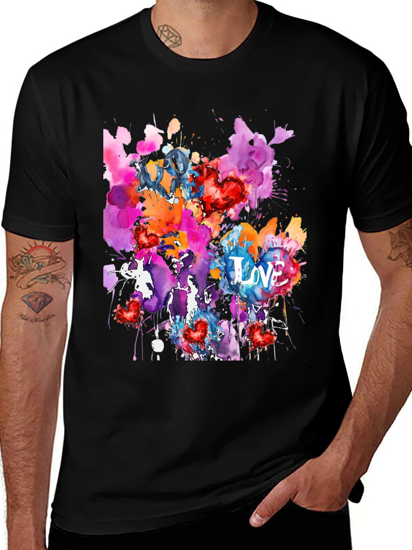 Variant 16 of Watercolor Love T-Shirt - Artistic Graphic Tee
