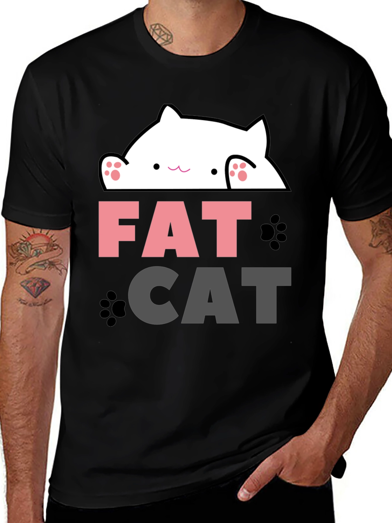 Variant 12 of Funny Fat Cat Graphic T-Shirt - Cute Kitten Design