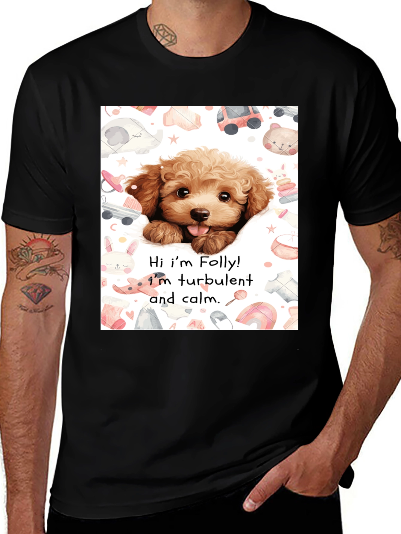 Variant 23 of Folly Dog T-Shirt: Cute Puppy Design