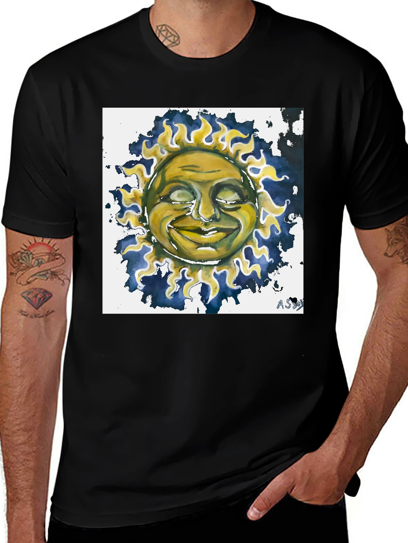 Variant 18 of Smiling Sun Graphic Tee - Unique Design