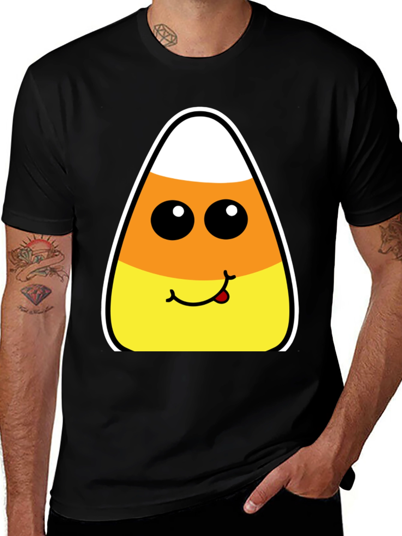 Candy Corn Face Halloween T-Shirt
