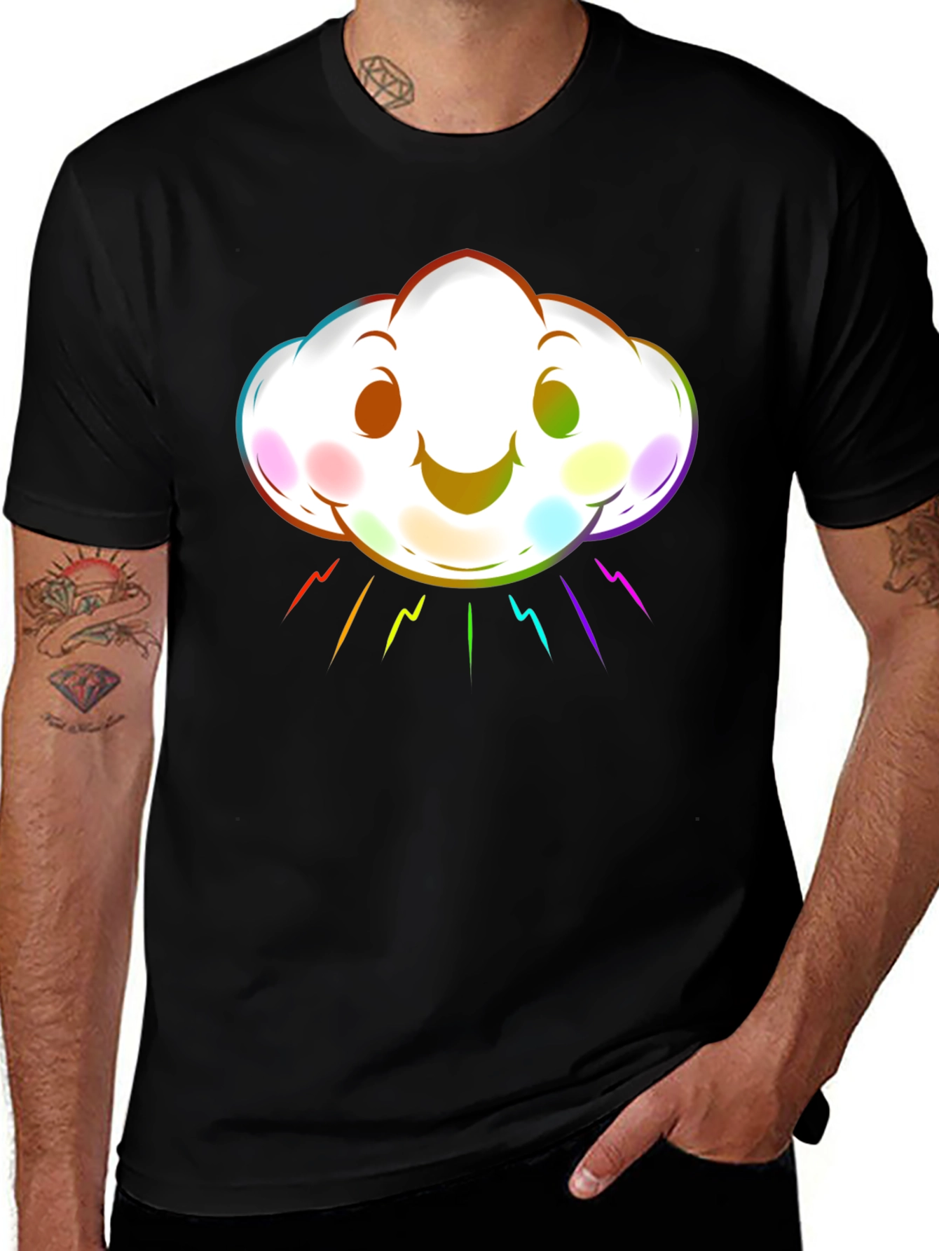 Variant 5 of Happy Cloud Rainbow Lightning T-Shirt
