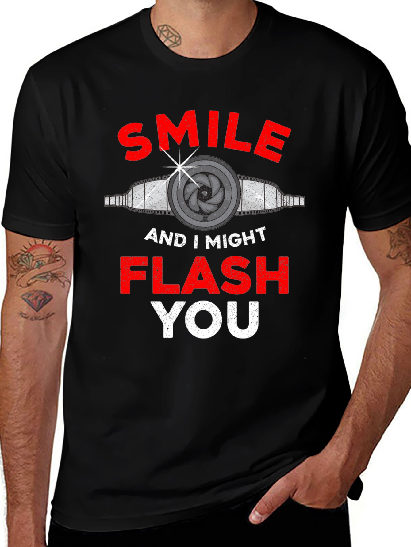 Variant 21 of Smile I Might Flash You T-Shirt Funny Photography Tee