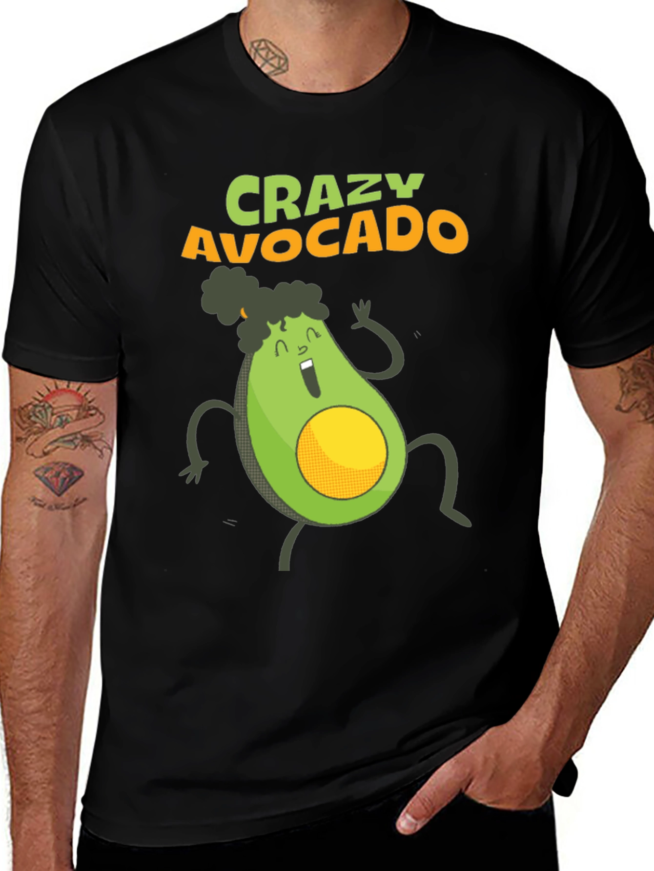 Variant 26 of Crazy Avocado Graphic T-Shirt - Fun & Unique Design