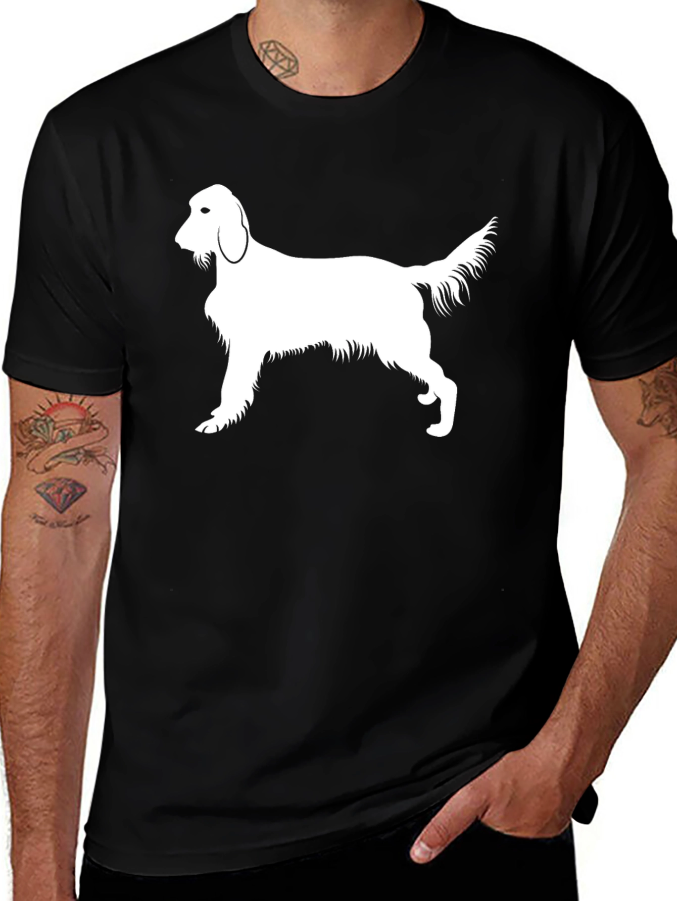 Variant 28 of Dog Silhouette Black T-Shirt
