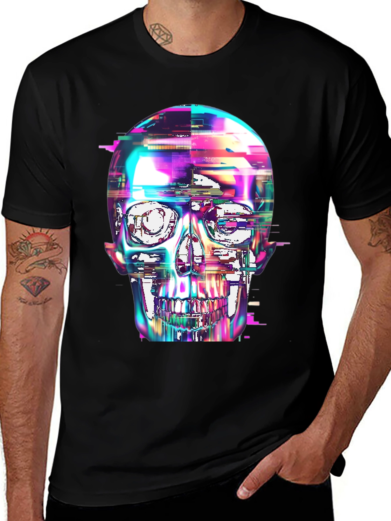 Variant 28 of Glitch Skull Graphic Tee - Modern Art T-Shirt