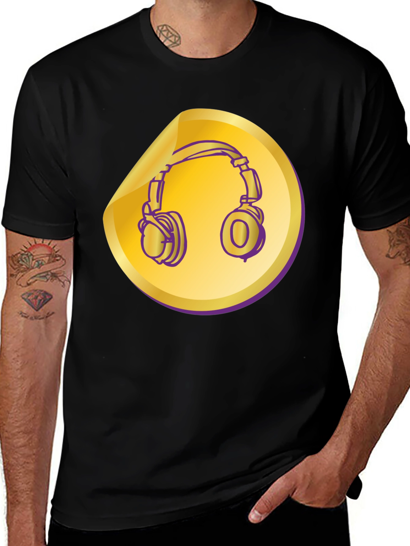 Variant 24 of Headphones Graphic Tee - Music Lover Shirt