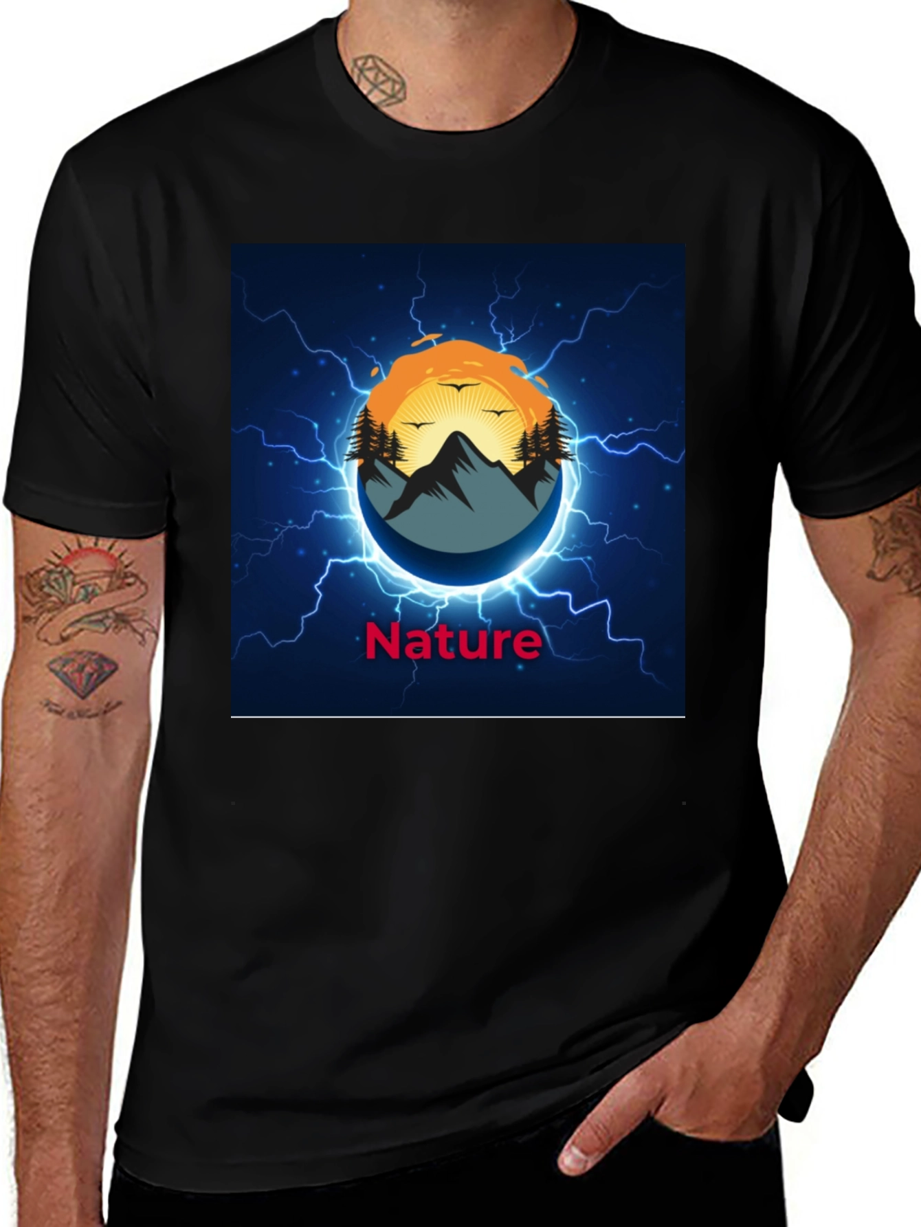 Variant 13 of Nature Graphic Black T-Shirt