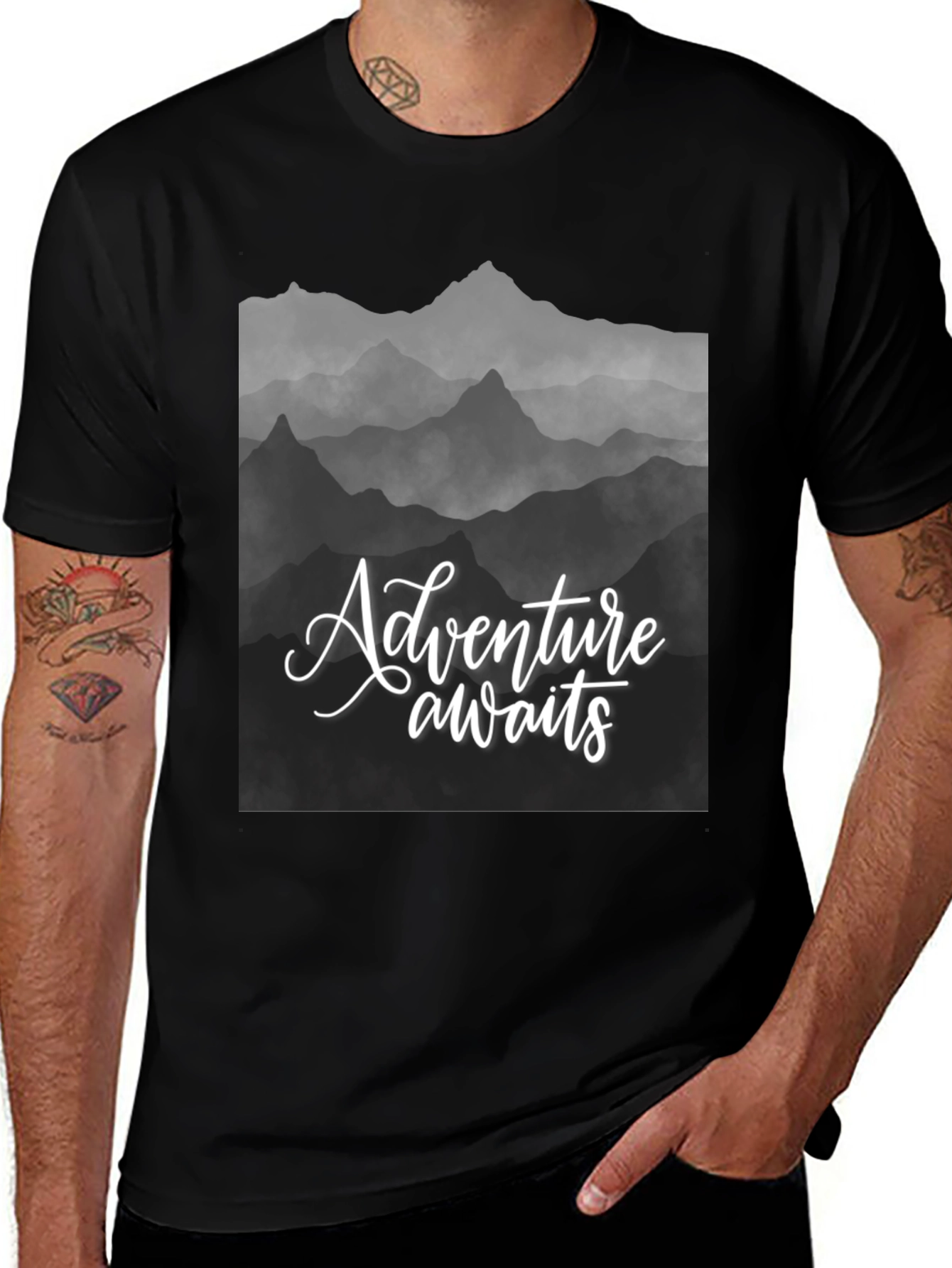 Variant 29 of Adventure Awaits Mountain Graphic Tee