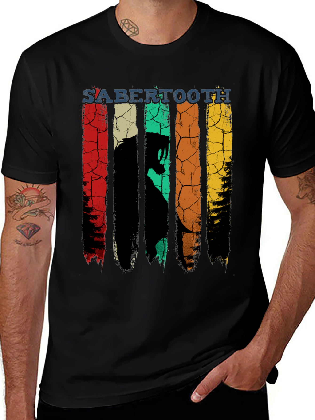Variant 20 of Sabertooth Retro T-Shirt