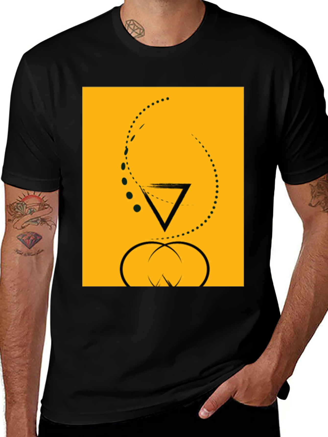Variant 24 of Abstract Graphic Print Black T-Shirt