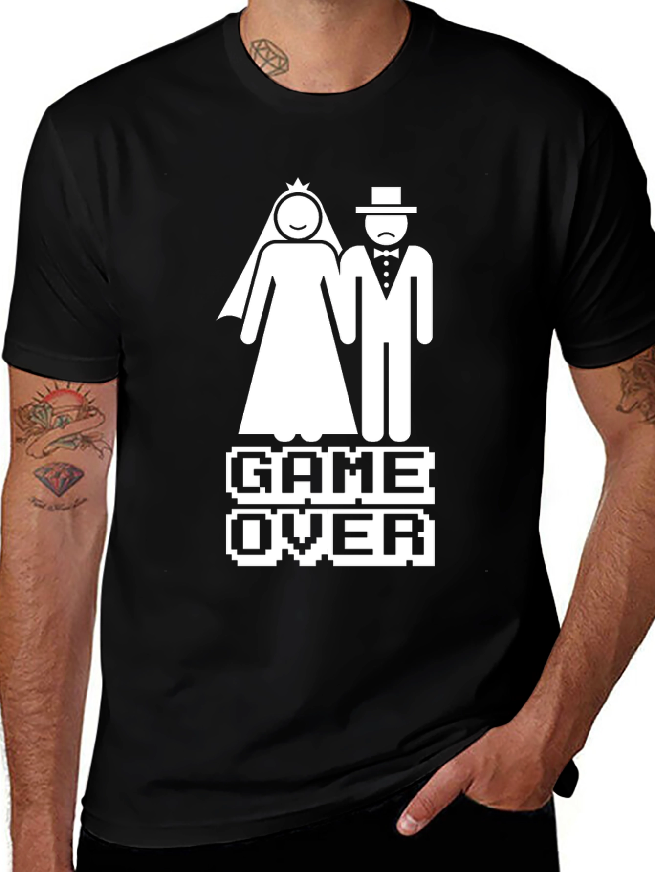Variant 23 of Game Over Wedding Humor T-Shirt