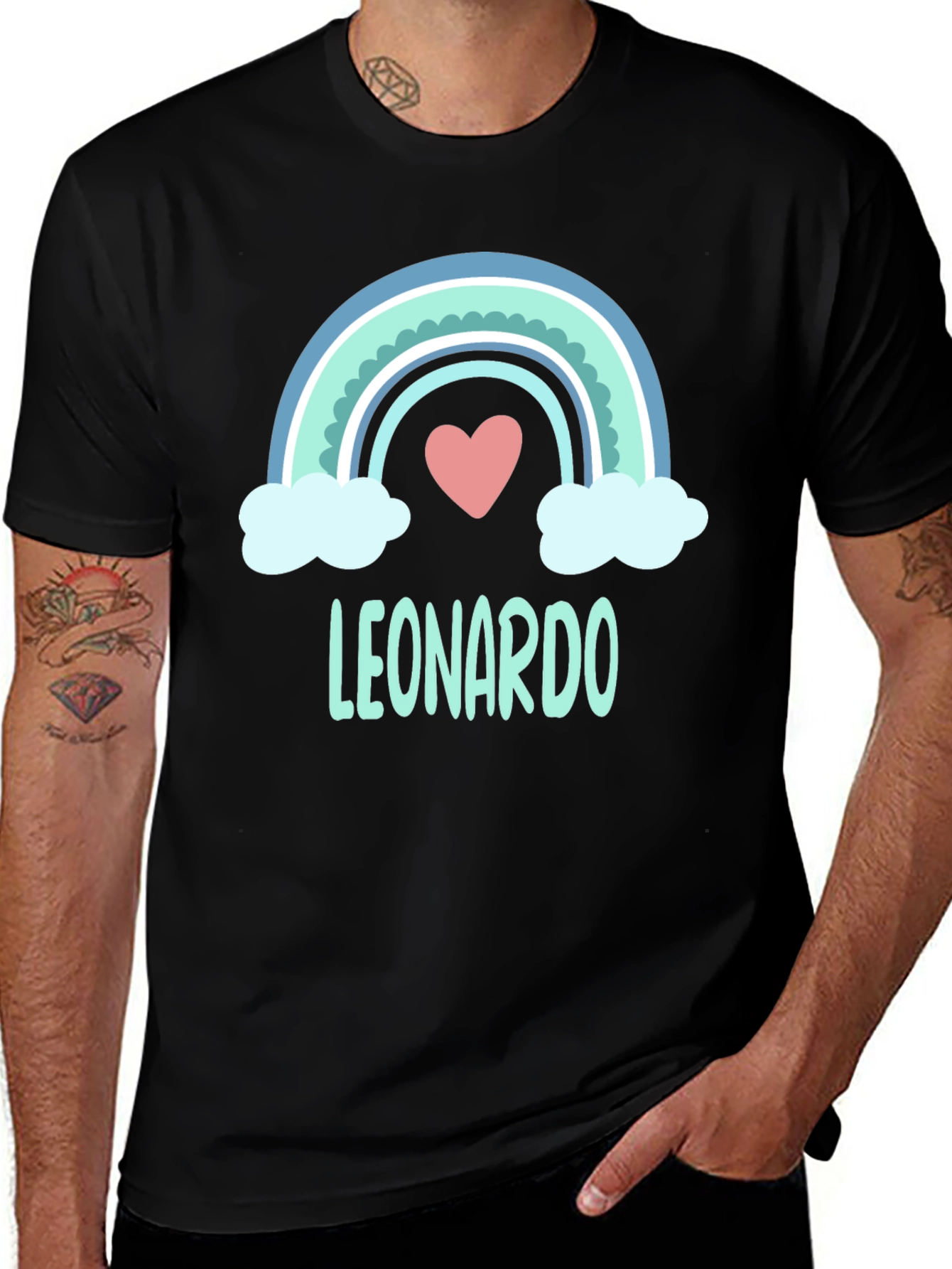 Leonardo Rainbow Heart Personalized T-Shirt