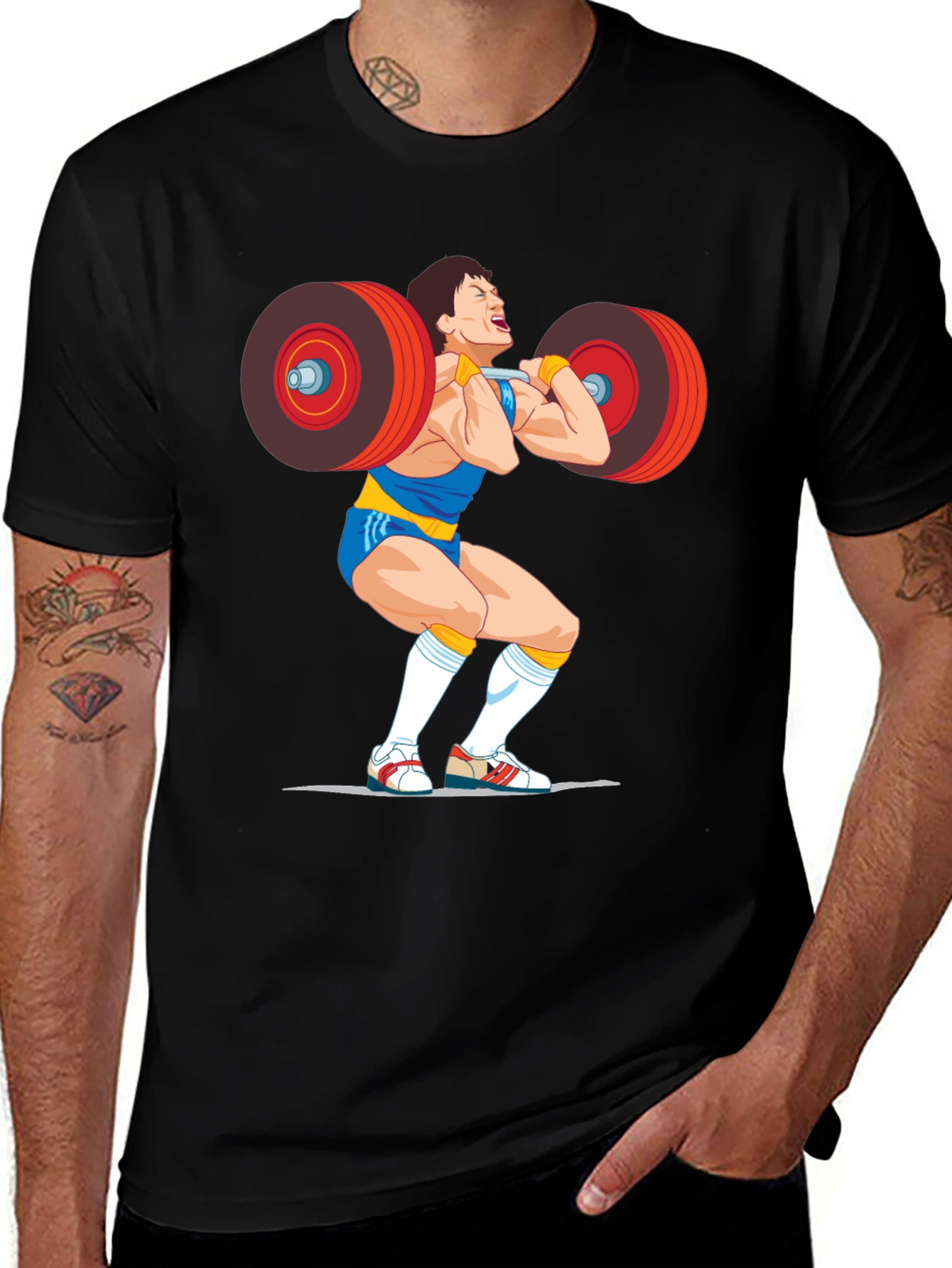 Variant 22 of Weightlifter Graphic Tee - Power Clean Design