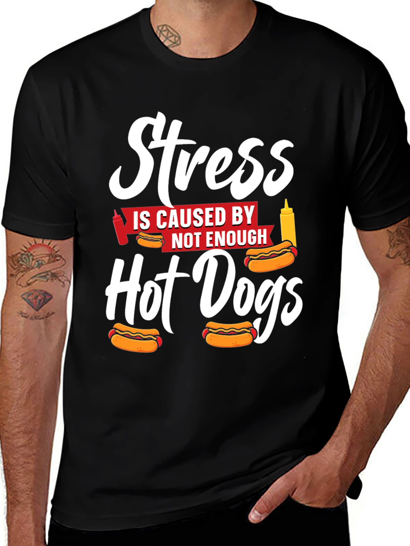 Variant 3 of Stress Hot Dogs T-Shirt