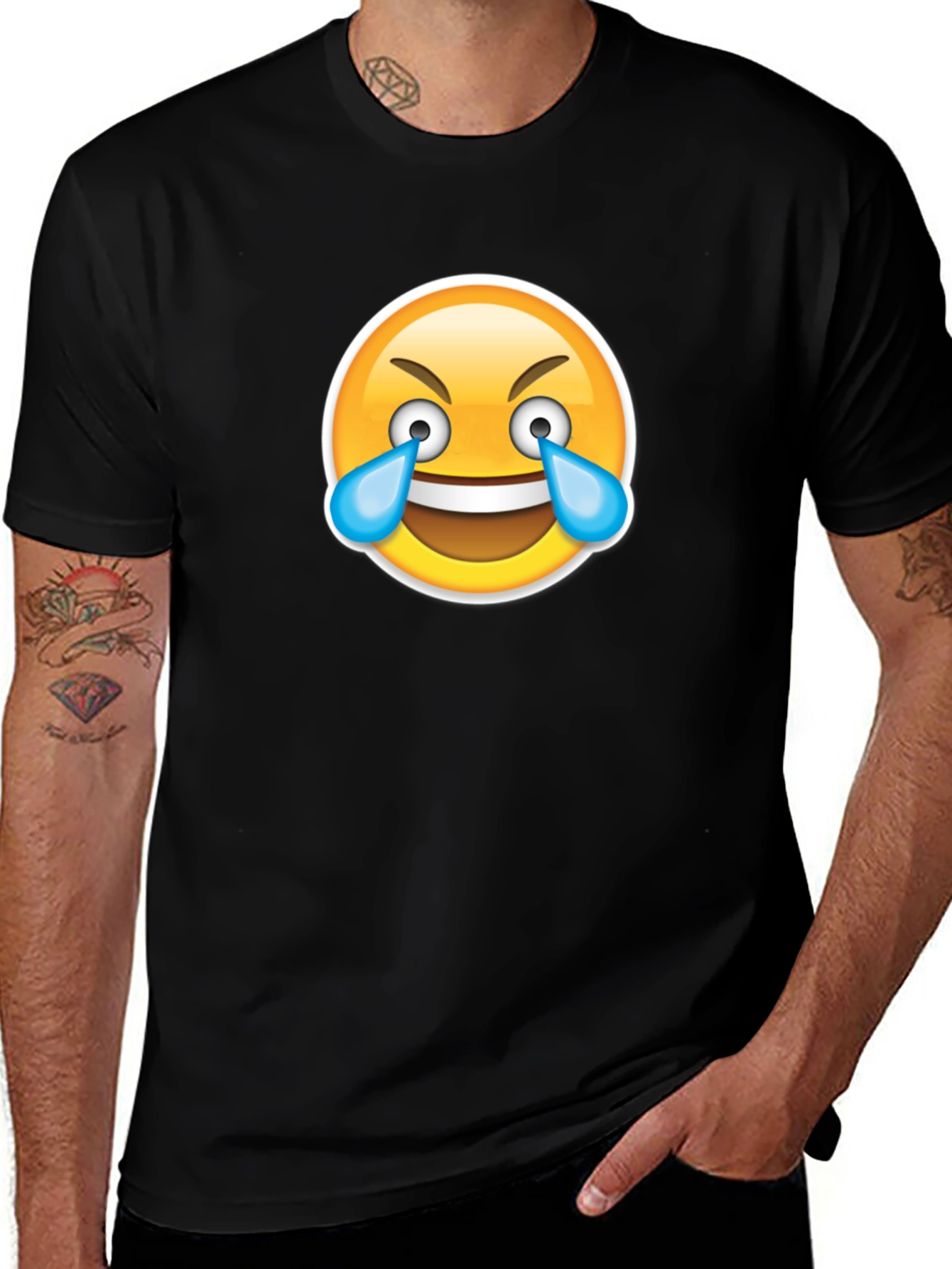Laughing Emoji T-Shirt - Black Cotton Tee
