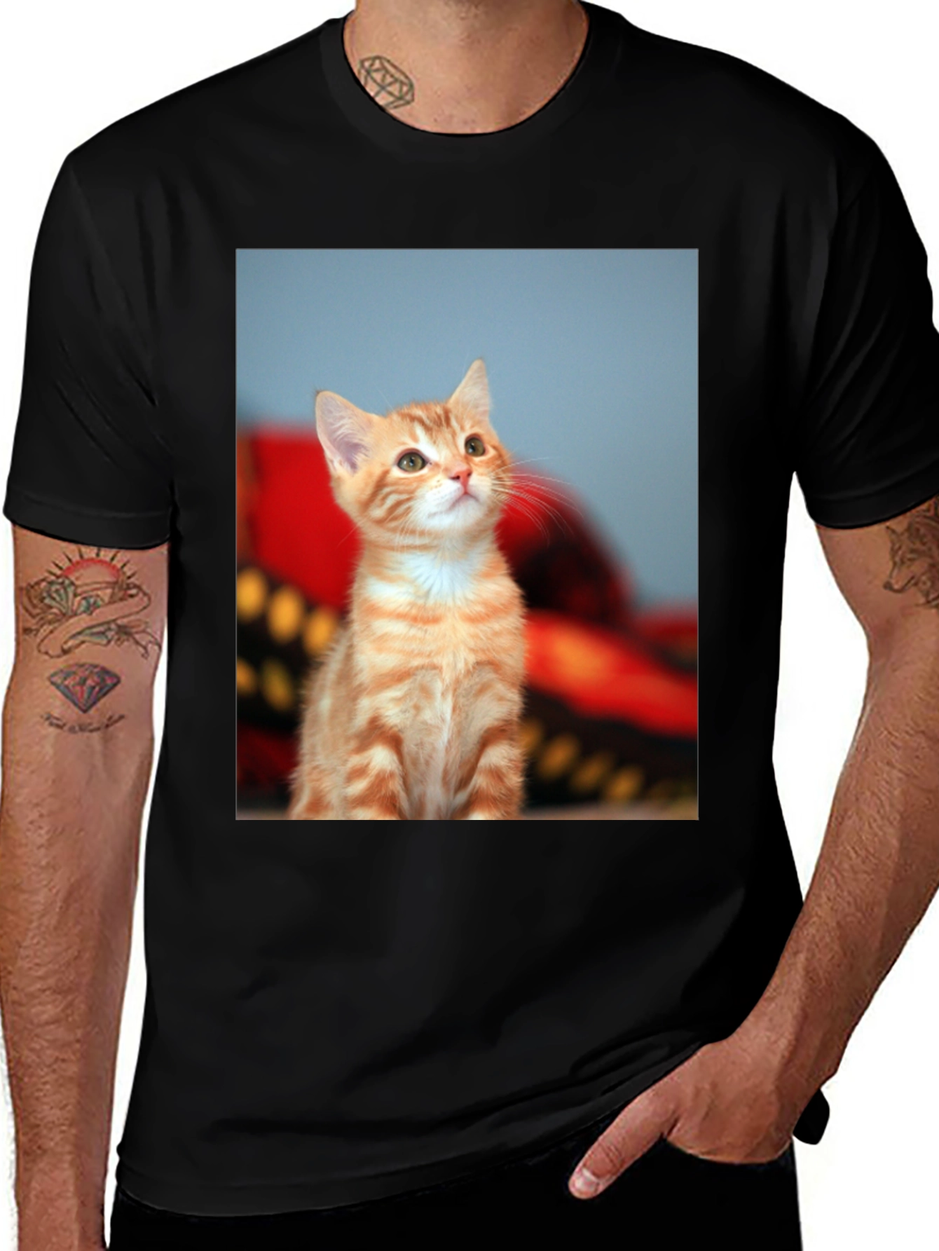 Variant 2 of Cute Kitten Graphic Tee - Unisex Black T-Shirt