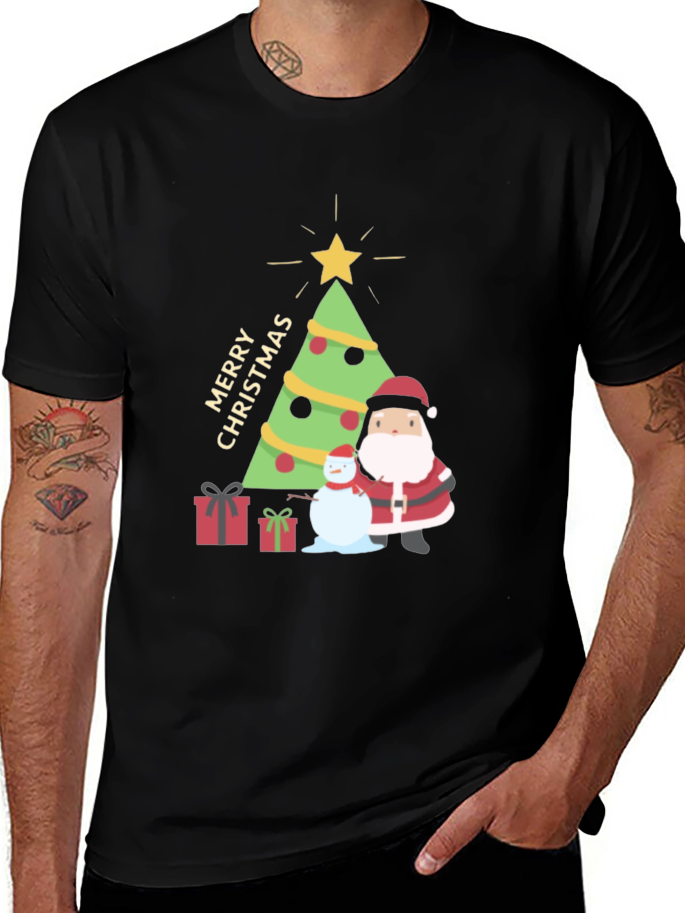Festive Christmas Tree Graphic T-Shirt