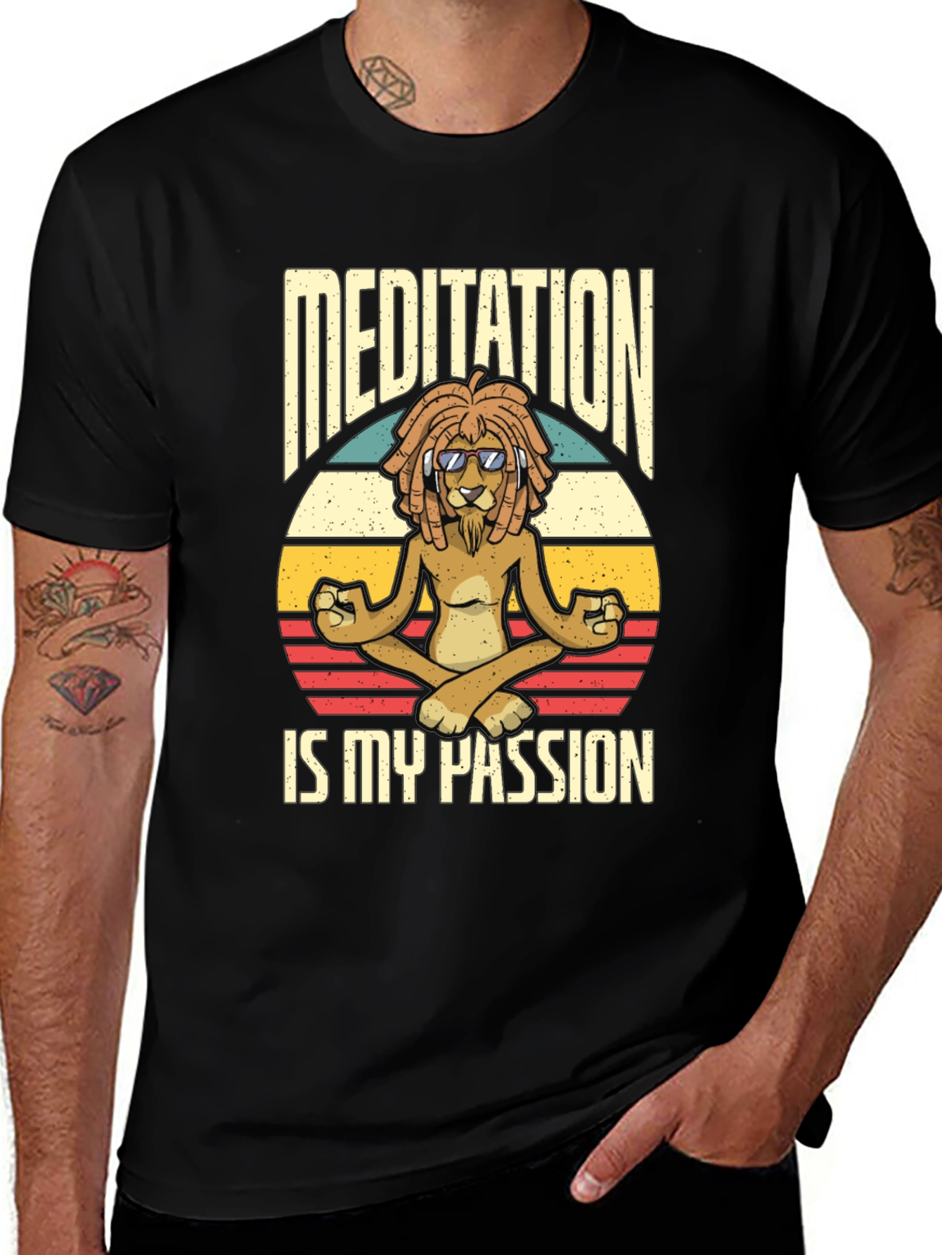 Variant 8 of Meditation is My Passion Lion T-Shirt